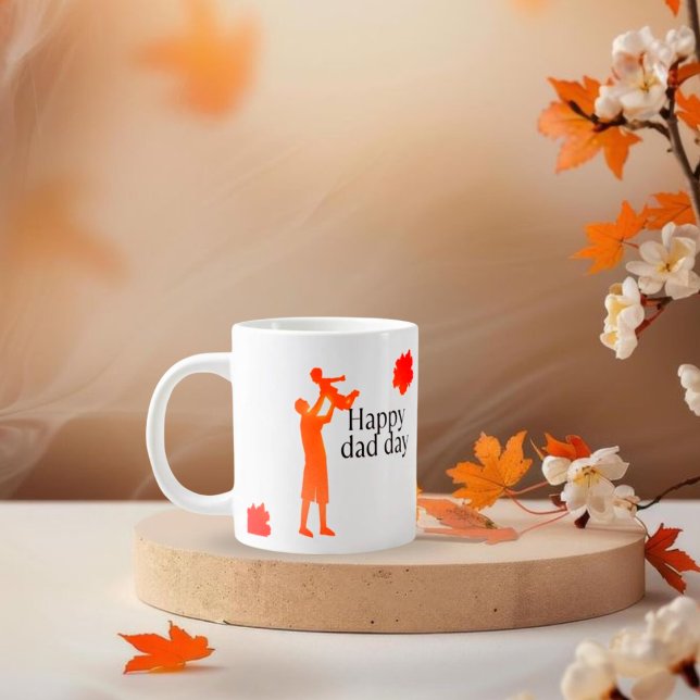 Lycklig Pappa-dagen Mugg - Far och barn - Silhouet Jumbo Mugg (Skapare uppladdad)