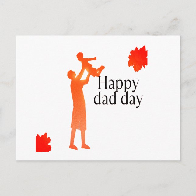 Lycklig Pappa-dagen Mugg - Far och barn - Silhouet Vykort (Framsida)