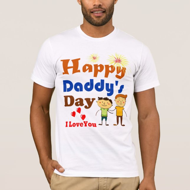 Lycklig Pappor Dag T Shirt (Framsida)