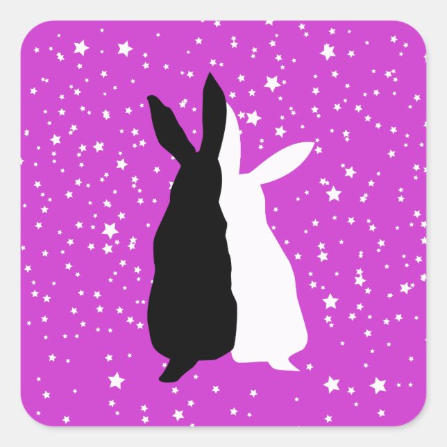 Lycklig par fyrkantigt klistermärke (Framsida)