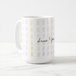 Lycklig par Geometric Watercolor Mönster Kaffemugg