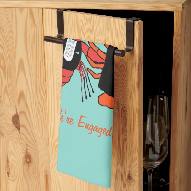 Lycklig par Kräftor Boil Party Kökshandduk (Thirds Fold)