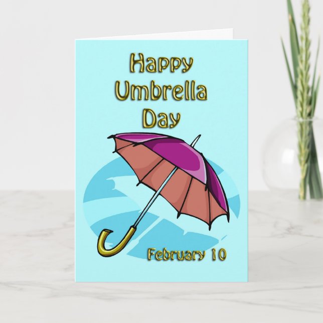 Lycklig paraplydag Februari 10 Kort (Framsida)