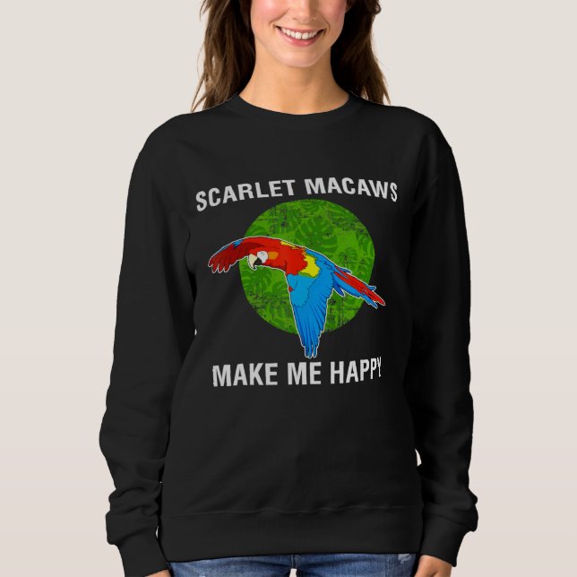 Lycklig Parrot Scarlet Macaw T Shirt (Framsida)