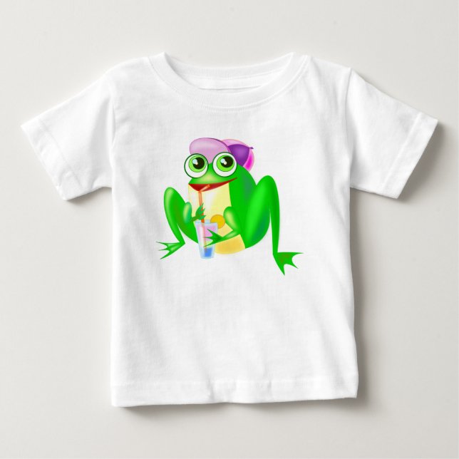 Lycklig Party Frog Baby T-Shirt Roligt (Framsida)