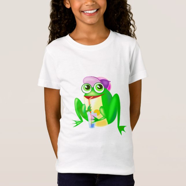 Lycklig Party Frog Funny T-Shirt (Framsida)