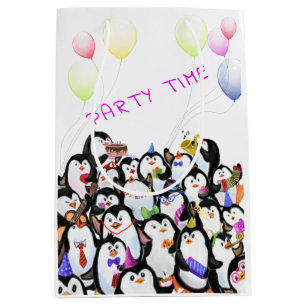 Lycklig Party Penguin Gift Bag Funny - Anpassnings