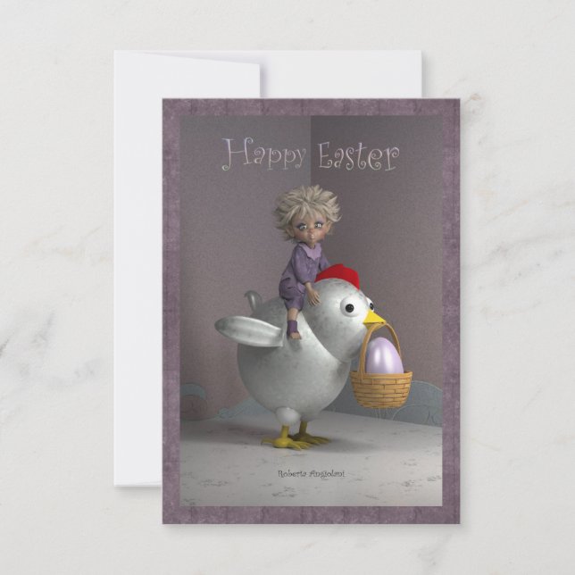 Lycklig - Påsk Metall hen Meddelande (Framsida)