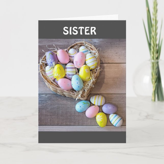 LYCKLIG *PÅSK* TILL MIN **SISTER** HELGKORT (Framsida)