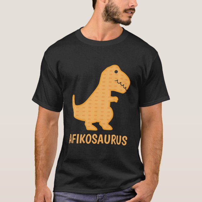 Lycklig Passover Afikosaurus Matzo T Shirt (Framsida)