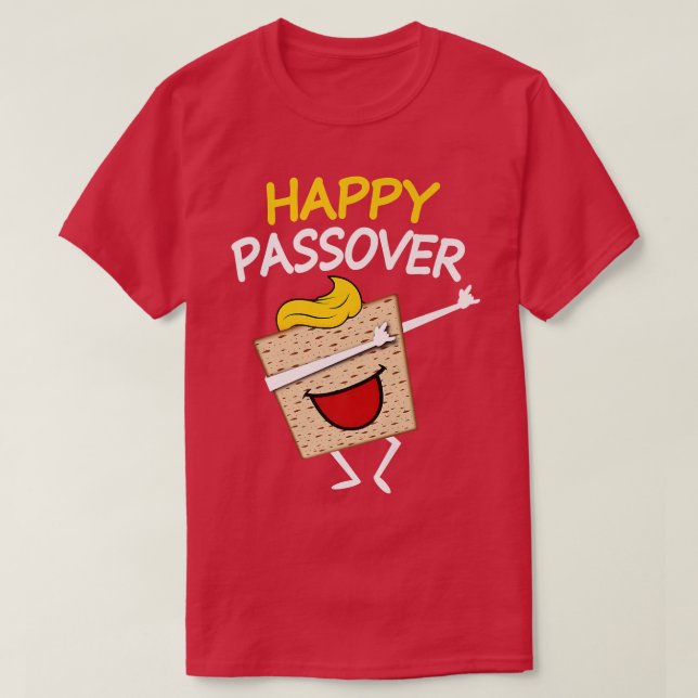 Lycklig Passover Dabbing Matzah Funny Passover Mat T Shirt (Design framsida)