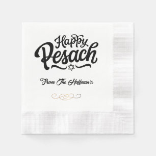 Lycklig Passover   Enkel traditionell svartvitt Pappersservett