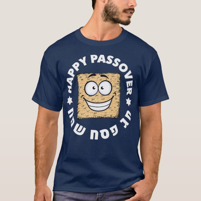 Lycklig Passover Funny Matzah Hebrew Premium T Shirt (Framsida)
