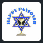 Lycklig Passover Fyrkantigt Klistermärke<br><div class="desc"></div>