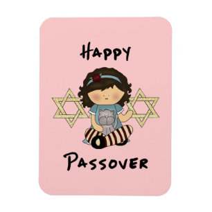 Lycklig Passover Girl Magnet