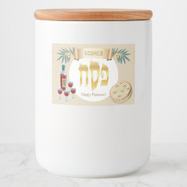 Lycklig Passover Helgdag Kosher Pesach Seder Mat Etiketter