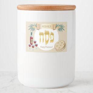Lycklig Passover Helgdag Kosher Pesach Seder Mat Etiketter