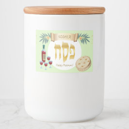 Lycklig Passover Helgdag Kosher Pesach Seder Mat Etiketter