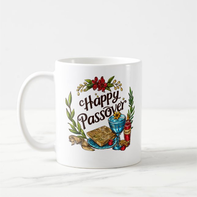 Lycklig Passover Kaffemugg (Vänster)