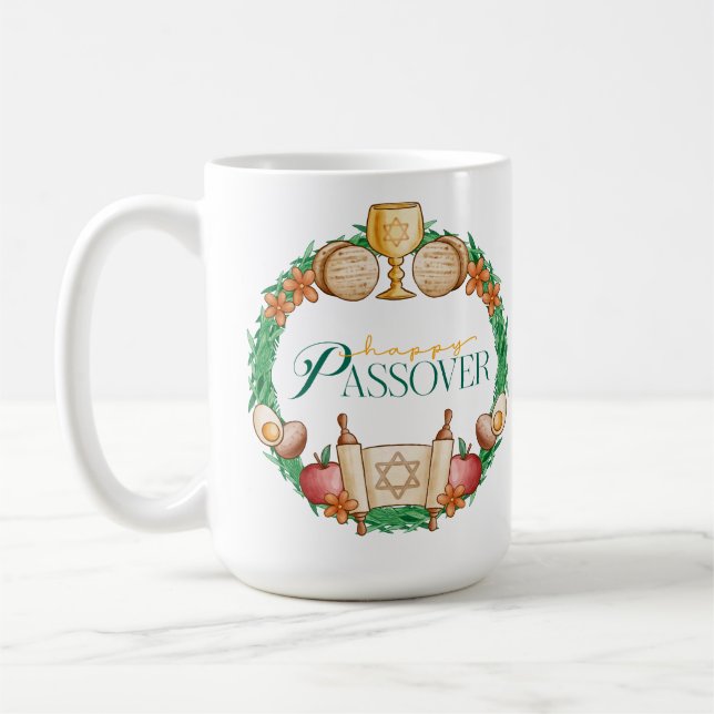 Lycklig Passover Kaffemugg (Vänster)