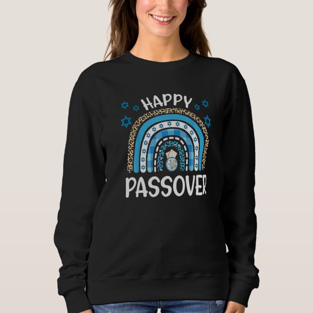 Lycklig Passover Leopard Skriv ut Rainbow Pesach J T Shirt (Framsida)