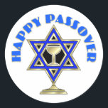 Lycklig Passover Runt Klistermärke<br><div class="desc">Personlig judiska temagåvor och apparater för Helgdag familj och vänner</div>