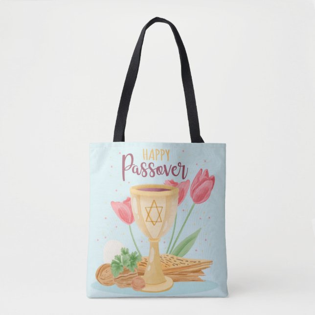 Lycklig Passover Tote Bag Tygkasse (Framsida)