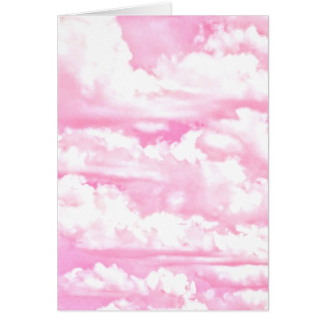 Lycklig Pastel Rosa Clouds Hälsningskort (Framsidan)