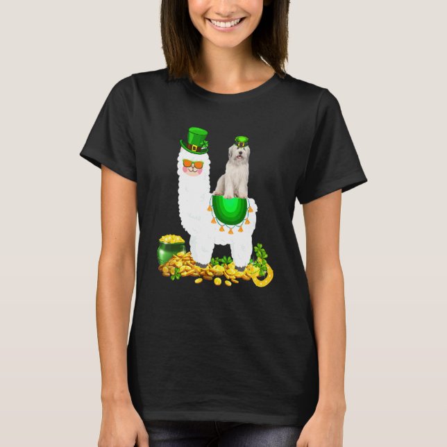 Lycklig Patrick S Day Leprechaun Bearded Collie Ri T Shirt (Framsida)