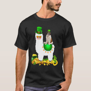 Lycklig Patrick S Day Leprechaun St Bernard Riding T Shirt