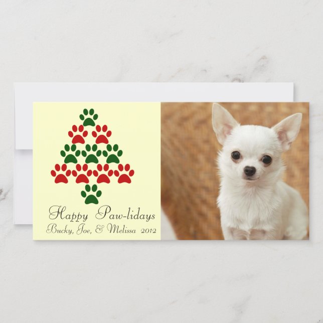 Lycklig Pawlidays älsklings- jul Photocard Julkort (Framsida)