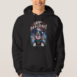 Lycklig Pawlidays Australian shepherd-Roligten Hoodie