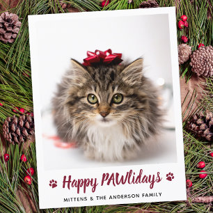 Lycklig PAWlidays Cat Lover Pet Photo jul Helg Vykort