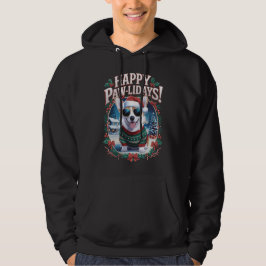 Lycklig Pawlidays Corgi God jul Helgdagar Roligt Hoodie