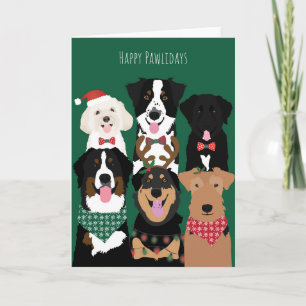 Lycklig Pawlidays Cute jul Hundar Kort