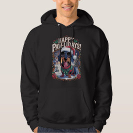 Lycklig Pawlidays Dachshund God jul Helgdagar Hoodie