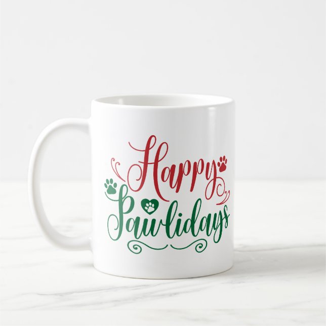 Lycklig Pawlidays Den fantastiska julen Kaffemugg (Vänster)