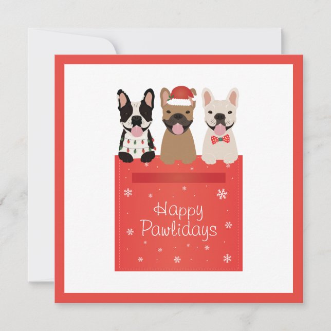 Lycklig Pawlidays Fransk Bulldog Kort (Framsida)