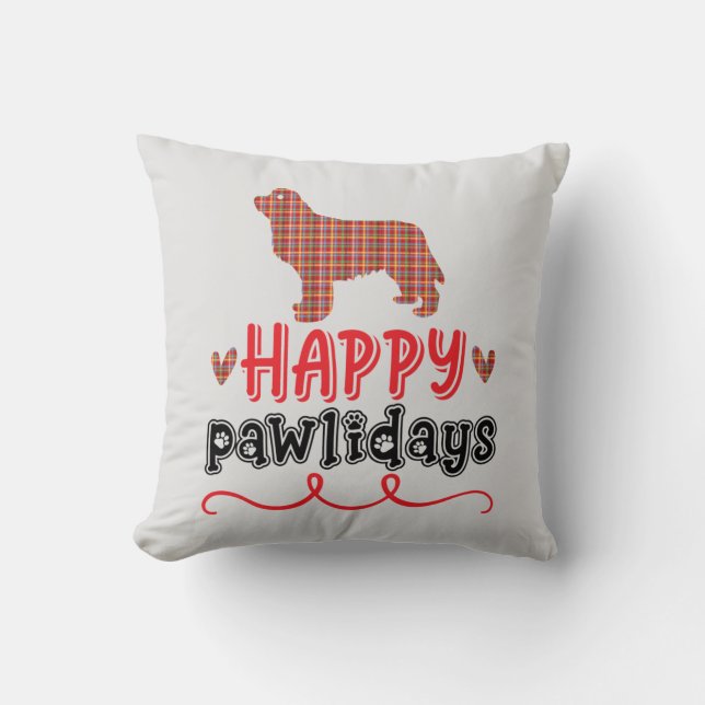 Lycklig Pawlidays | Funny Ord Pun Kudde (Framsida)