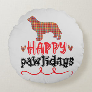 Lycklig Pawlidays Funny Ord Pun Rund Kudde