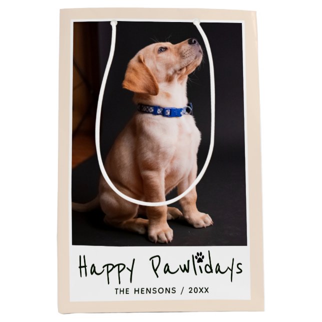 Lycklig Pawlidays Funny Pun Pet Photo (Framsidan)