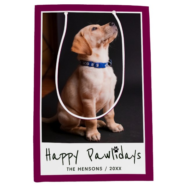 Lycklig Pawlidays Funny Pun Pet Photo (Framsidan)