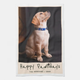 Lycklig Pawlidays Funny Pun Pet Photo Kökshandduk