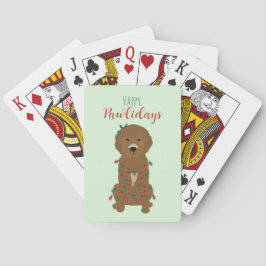 Lycklig Pawlidays Goldendoodle jul Ljus Casinokort