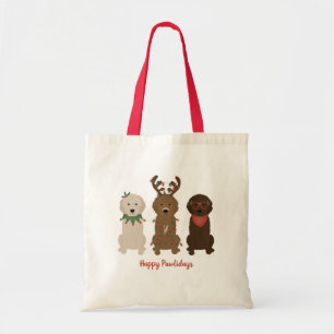 Lycklig Pawlidays Goldendoodle jul Ljus Tygkasse