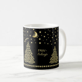 Lycklig Pawlidays, Guld shiny Tass Julgran Kaffemugg