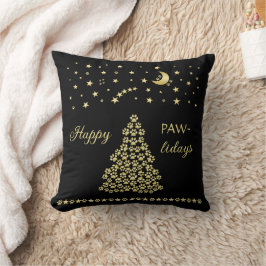 Lycklig Pawlidays, Guld shiny Tass Julgran Kudde