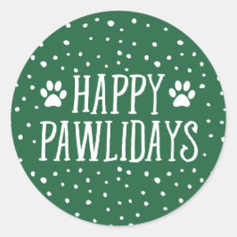 Lycklig Pawlidays | Helgdag för grönt Runt Klistermärke