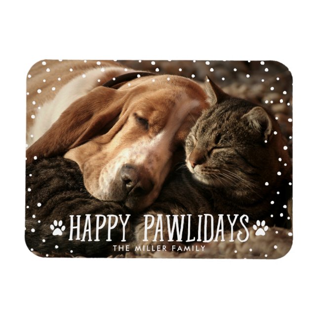 Lycklig Pawlidays | Helgdag Photo Magnet (Horisontell)