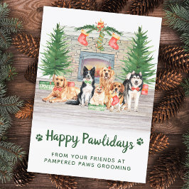 Lycklig Pawlidays Hund älskare Pet Business jul Julkort